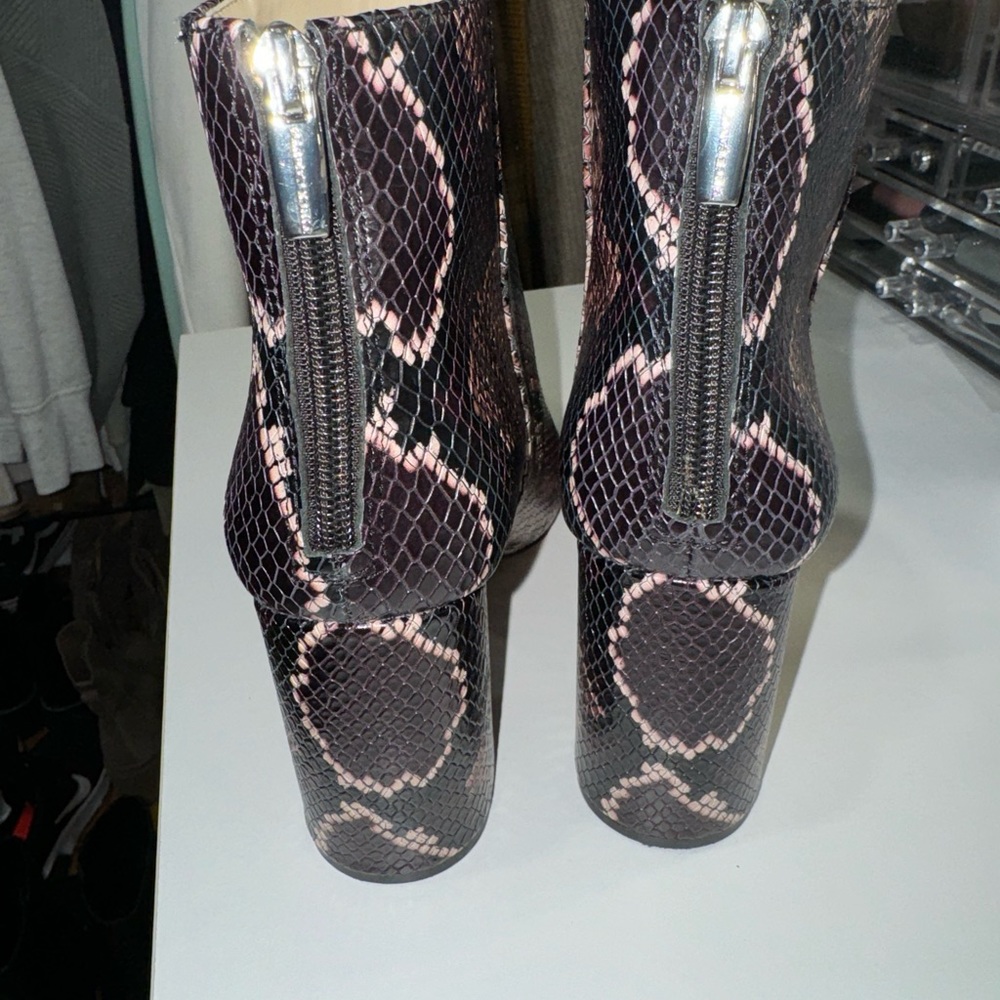 Vince Camuto • brown snakeskin block heel bootie! - Picture 3 of 6